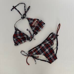 Vintage Tommy Girl Red & Blue Plaid Bikini Set